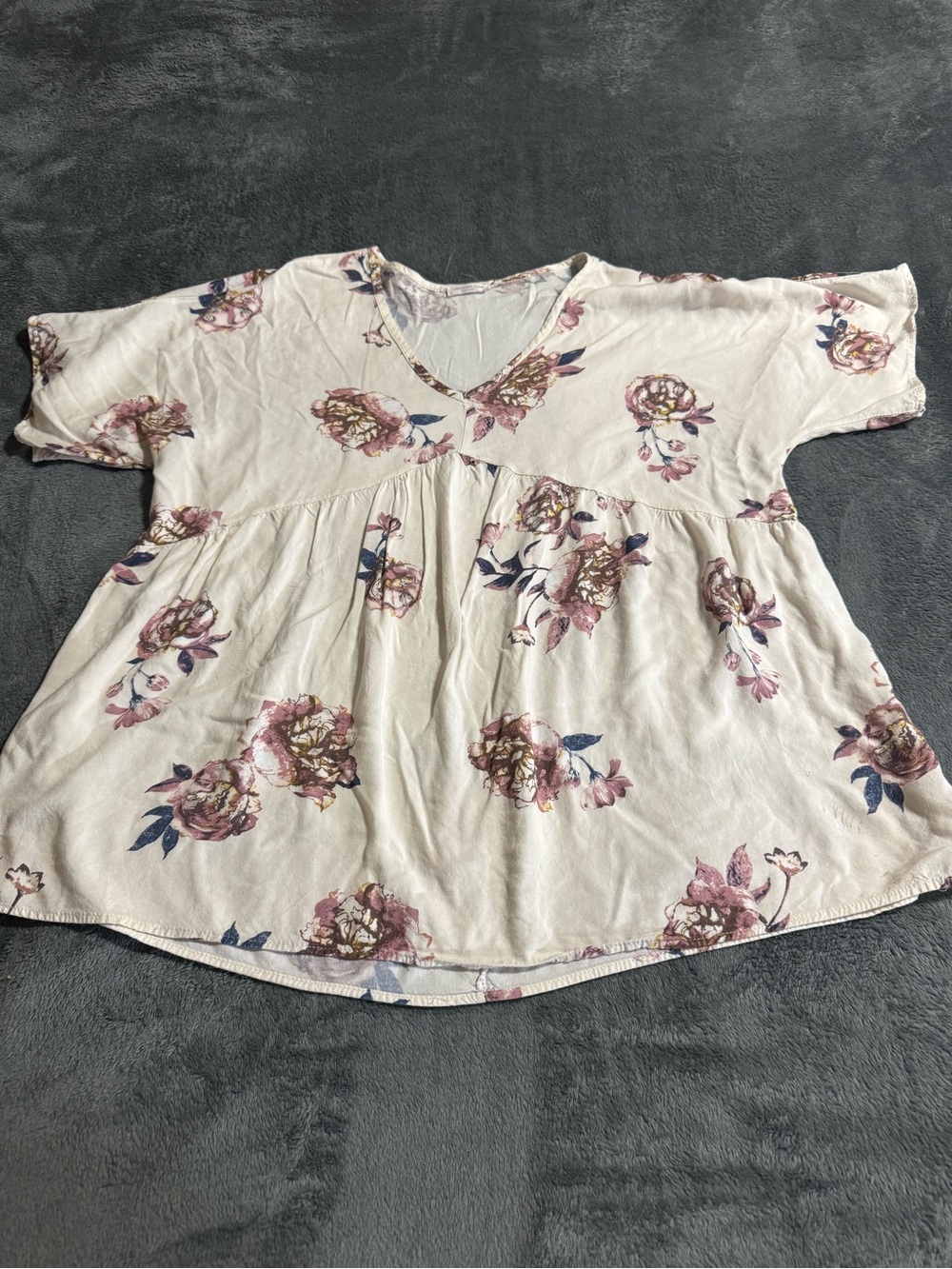 Chic Soul Womens Xlarge Loose-fitting Floral Print Tunic V Neck